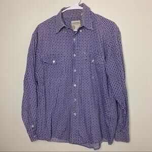 Roper Purple White Button Down Shirt